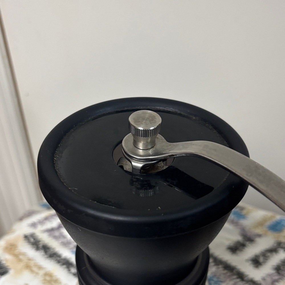 Black Manual Coffee Grinder with Glass Jar - Picture 4 of 6